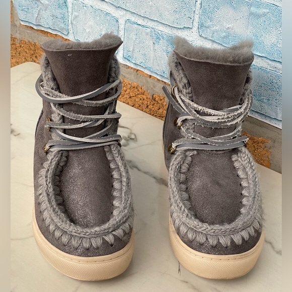 MOU Sneaker boots  Lace-Up Size 37/7  Gray - Picture 3 of 9
